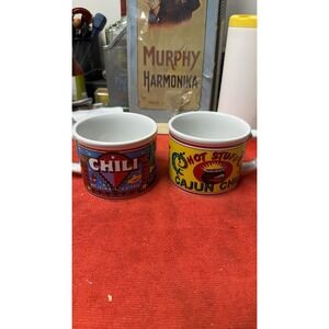 Set of 2 Cajun Chili Coffee Mugs Hot Stuff Louisiana Style